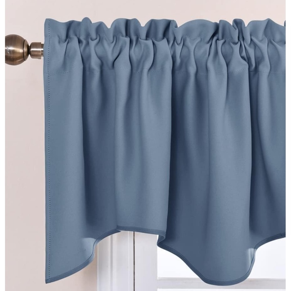 NWOT 4 Valance Panels Nicetown 52x18, Stone Blue Farmhouse Traditional Coastal